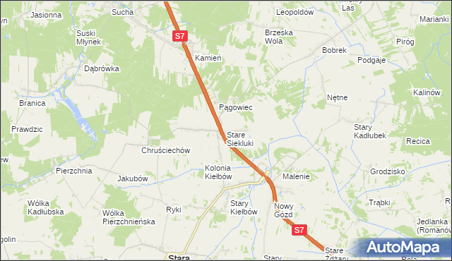 mapa Stare Siekluki, Stare Siekluki na mapie Targeo