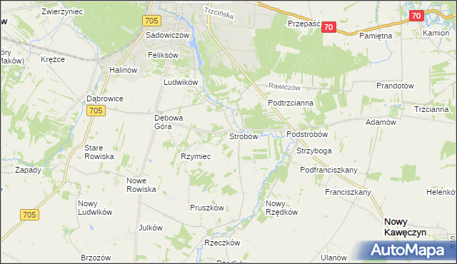 mapa Strobów, Strobów na mapie Targeo