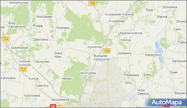 mapa Bukowiec Opoczyński, Bukowiec Opoczyński na mapie Targeo