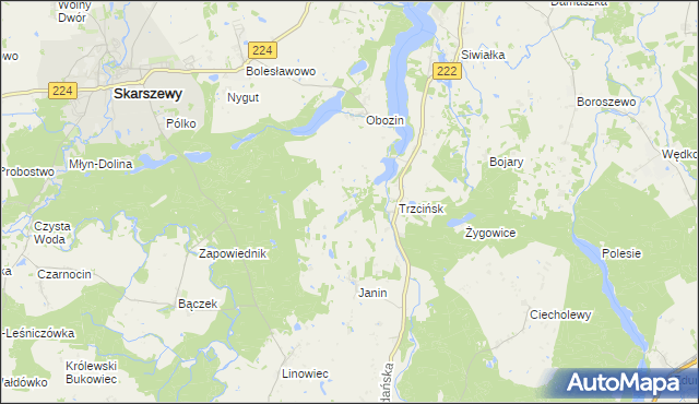 mapa Jastrzębie Skarszewskie, Jastrzębie Skarszewskie na mapie Targeo