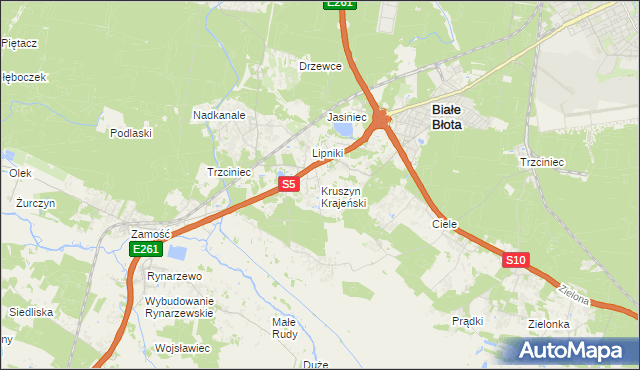 mapa Kruszyn Krajeński, Kruszyn Krajeński na mapie Targeo