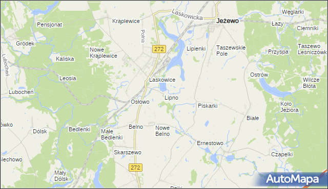 mapa Lipno gmina Jeżewo, Lipno gmina Jeżewo na mapie Targeo