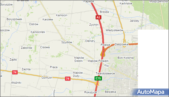 mapa Majków Mały, Majków Mały na mapie Targeo