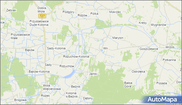 mapa Olszyna gmina Potworów, Olszyna gmina Potworów na mapie Targeo