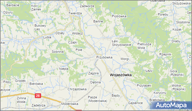 mapa Przybówka, Przybówka na mapie Targeo