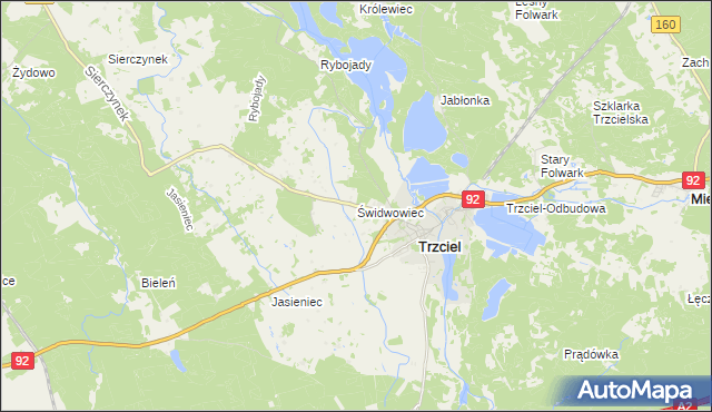 mapa Świdwowiec, Świdwowiec na mapie Targeo