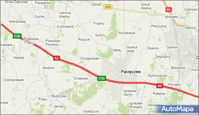 mapa Chrząstów Wielki, Chrząstów Wielki na mapie Targeo