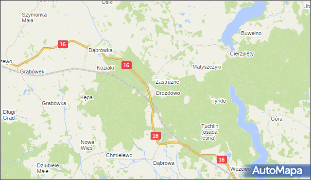 mapa Drozdowo gmina Orzysz, Drozdowo gmina Orzysz na mapie Targeo