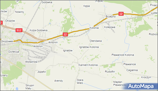 mapa Ignatów-Kolonia, Ignatów-Kolonia na mapie Targeo