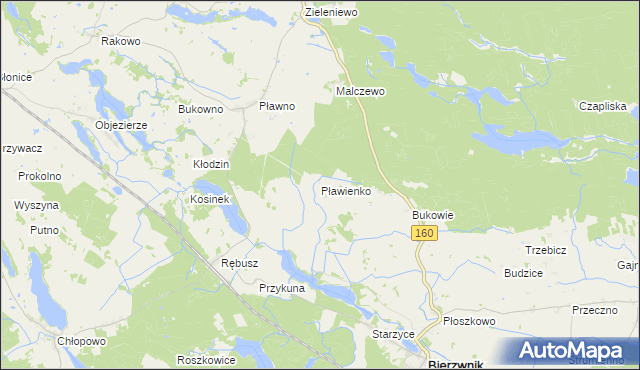 mapa Pławienko, Pławienko na mapie Targeo
