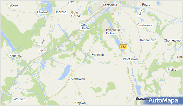 mapa Półchleb, Półchleb na mapie Targeo