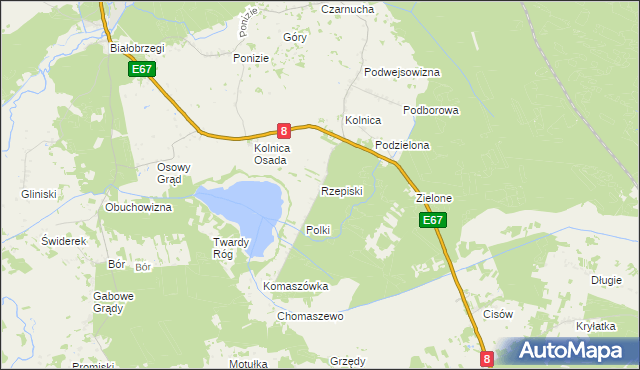 mapa Rzepiski, Rzepiski na mapie Targeo