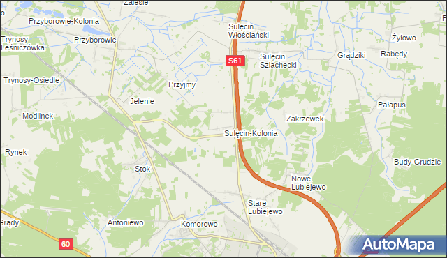 mapa Sulęcin-Kolonia, Sulęcin-Kolonia na mapie Targeo