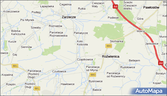 mapa Wola Roźwienicka, Wola Roźwienicka na mapie Targeo
