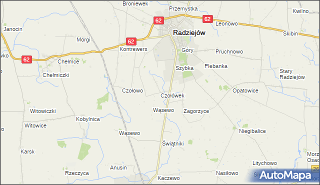 mapa Czołówek, Czołówek na mapie Targeo