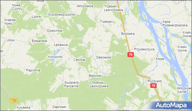 mapa Dębowola, Dębowola na mapie Targeo