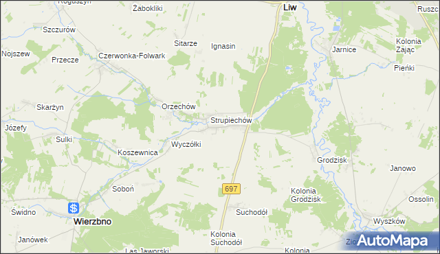 mapa Krypy gmina Wierzbno, Krypy gmina Wierzbno na mapie Targeo