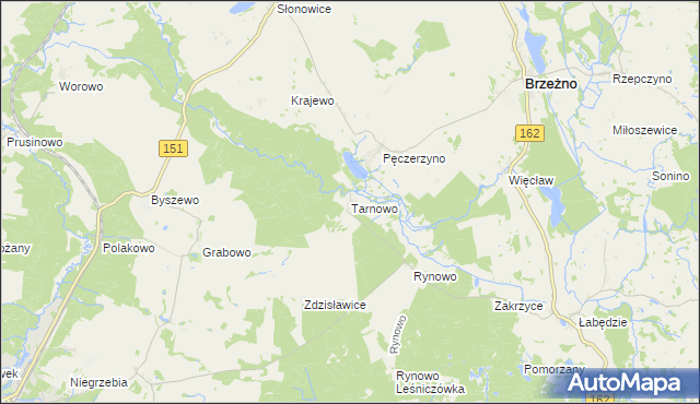 mapa Tarnowo gmina Łobez, Tarnowo gmina Łobez na mapie Targeo