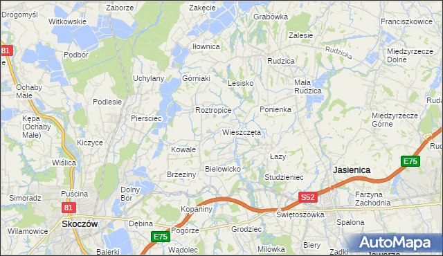 mapa Wieszczęta, Wieszczęta na mapie Targeo