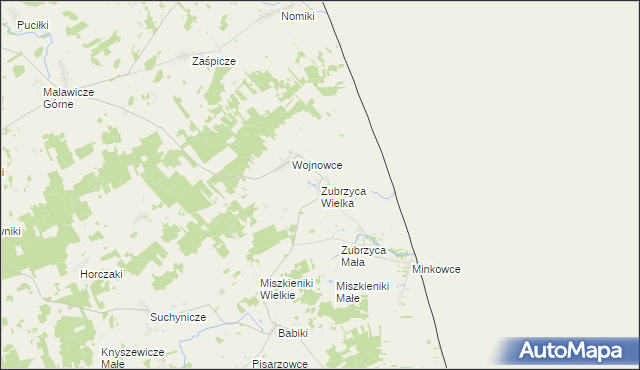 mapa Zubrzyca Wielka, Zubrzyca Wielka na mapie Targeo