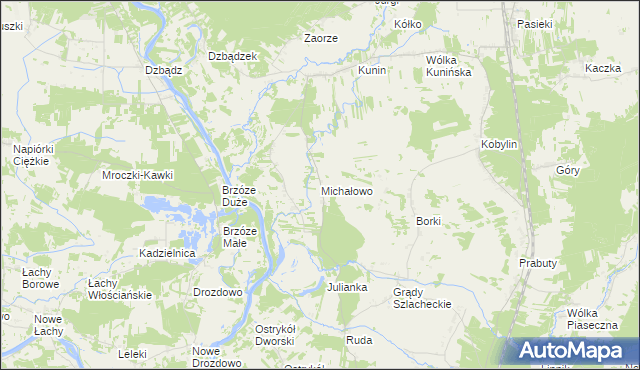 mapa Michałowo gmina Goworowo, Michałowo gmina Goworowo na mapie Targeo