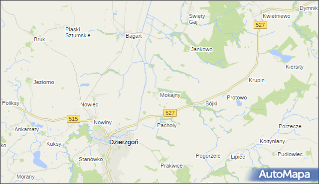 mapa Mokajny, Mokajny na mapie Targeo