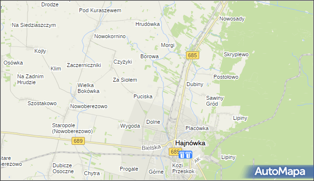 mapa Bielszczyzna, Bielszczyzna na mapie Targeo