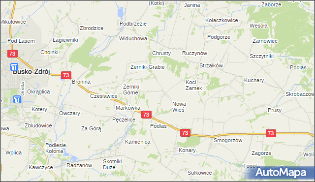 mapa Błoniec, Błoniec na mapie Targeo