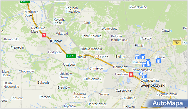 mapa Boksycka, Boksycka na mapie Targeo