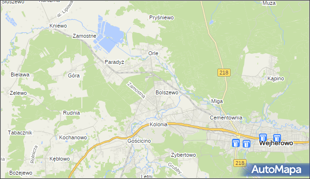 mapa Bolszewo, Bolszewo na mapie Targeo