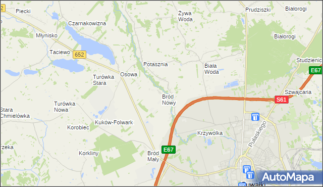 mapa Bród Nowy, Bród Nowy na mapie Targeo
