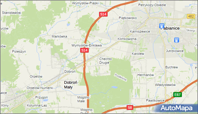 mapa Chechło Drugie, Chechło Drugie na mapie Targeo
