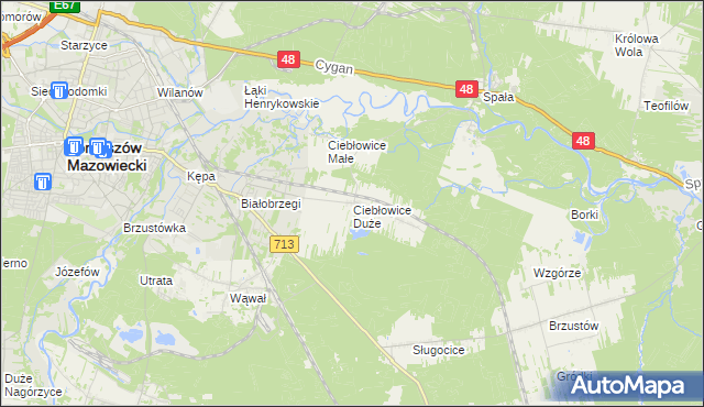 mapa Ciebłowice Duże, Ciebłowice Duże na mapie Targeo