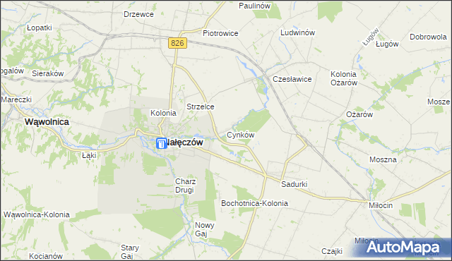 mapa Cynków gmina Nałęczów, Cynków gmina Nałęczów na mapie Targeo