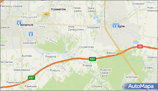 mapa Czyżeminek, Czyżeminek na mapie Targeo