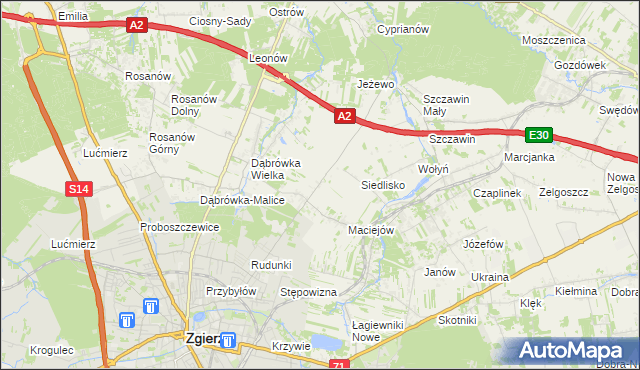 mapa Dąbrówka-Marianka, Dąbrówka-Marianka na mapie Targeo