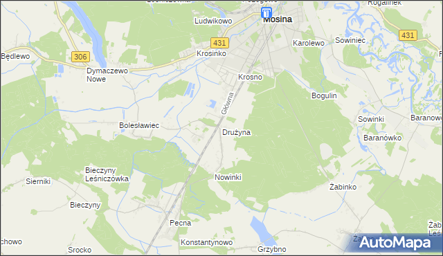 mapa Drużyna, Drużyna na mapie Targeo