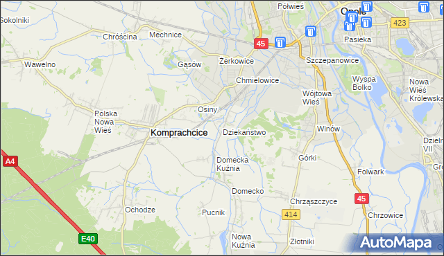 mapa Dziekaństwo, Dziekaństwo na mapie Targeo