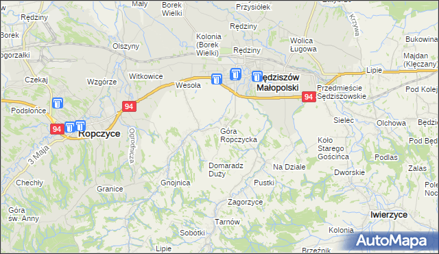 mapa Góra Ropczycka, Góra Ropczycka na mapie Targeo
