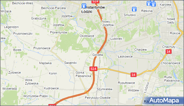 mapa Gorzew, Gorzew na mapie Targeo