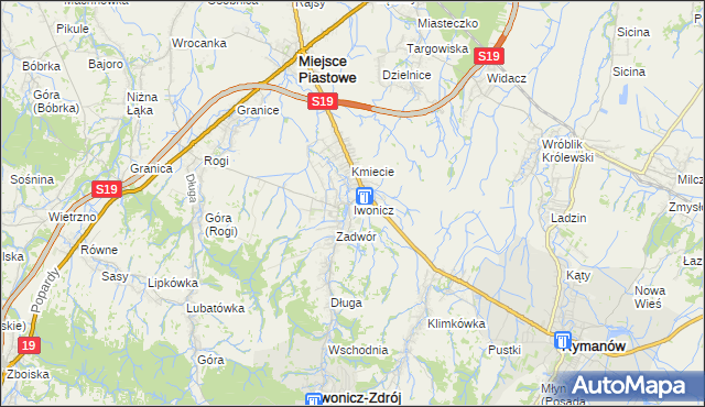 mapa Iwonicz, Iwonicz na mapie Targeo