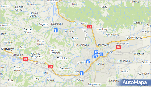 mapa Jareniówka, Jareniówka na mapie Targeo