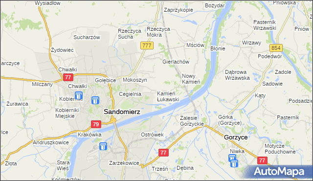 mapa Kamień Łukawski, Kamień Łukawski na mapie Targeo