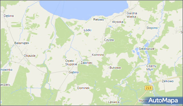 mapa Komnino, Komnino na mapie Targeo