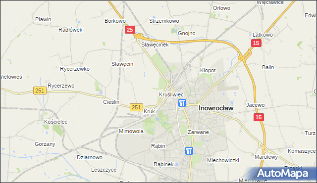 mapa Kruśliwiec, Kruśliwiec na mapie Targeo
