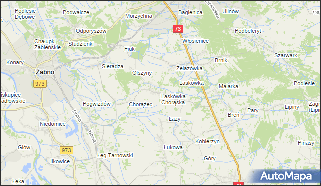 mapa Laskówka Chorąska, Laskówka Chorąska na mapie Targeo