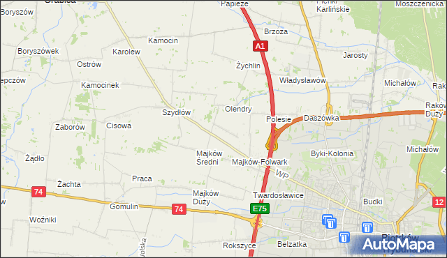 mapa Majków Mały, Majków Mały na mapie Targeo