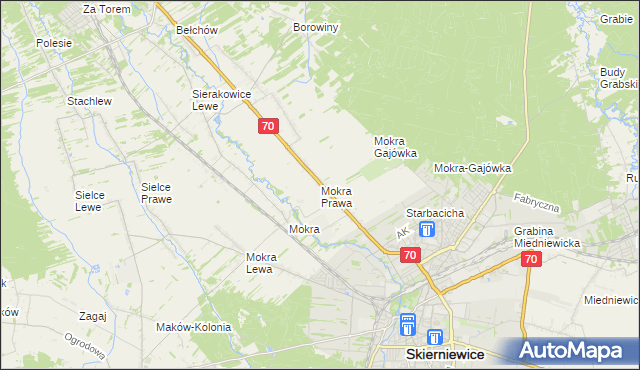 mapa Mokra Prawa, Mokra Prawa na mapie Targeo