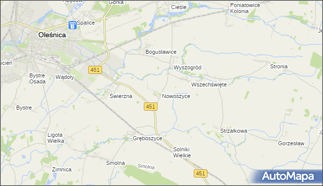 mapa Nowoszyce, Nowoszyce na mapie Targeo