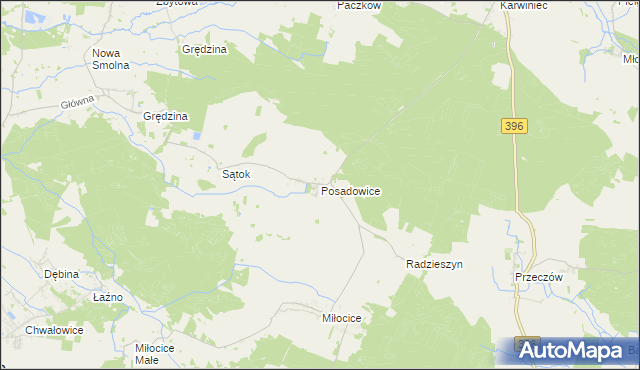 mapa Posadowice, Posadowice na mapie Targeo